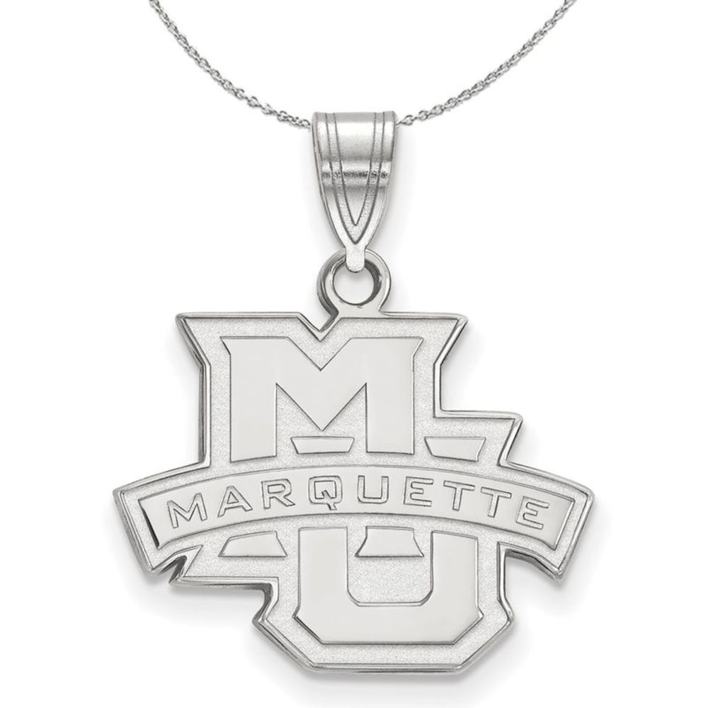 Sterling Silver Marquette U Medium Pendant Necklace - 20 Inch